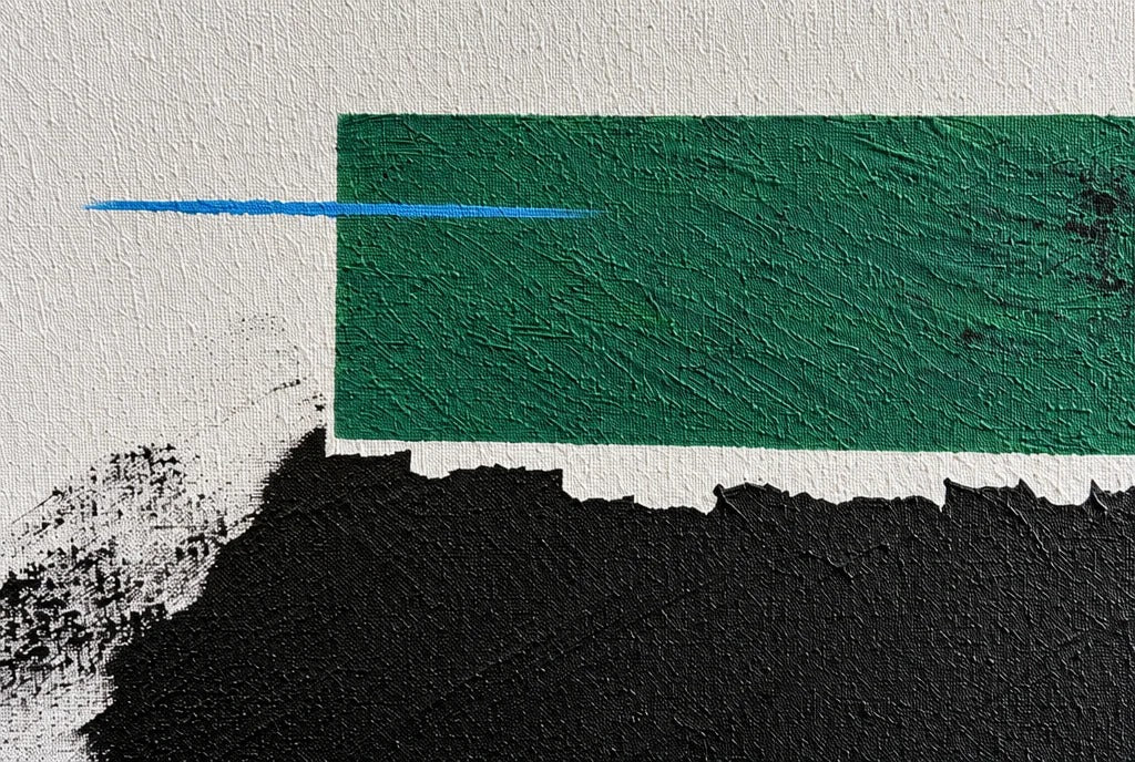 Das grüne Feld, präzise gesetzt. Die kurze blaue Linie läuft hinein.