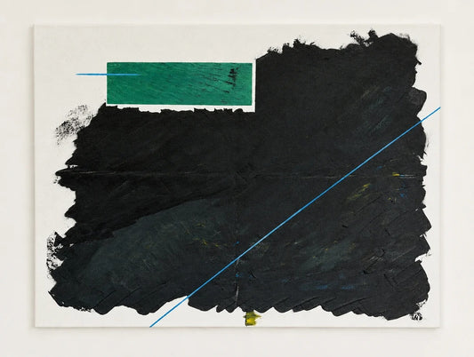 Restlicht, Gesamtansicht: schwarze Fläche, grünes Feld oben links, blaue Diagonale